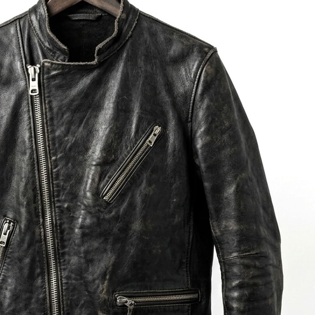 ASYMMETRIC HORSEHIDE BIKER - Detay